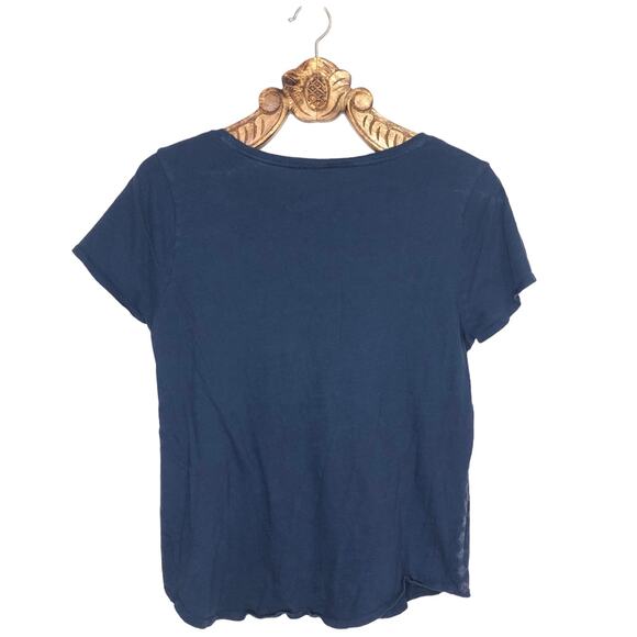 Lucky Brand Mandala Graphic Print Cotton Tee Navy Blue Short Sleeve Large - Picture 2 of 7